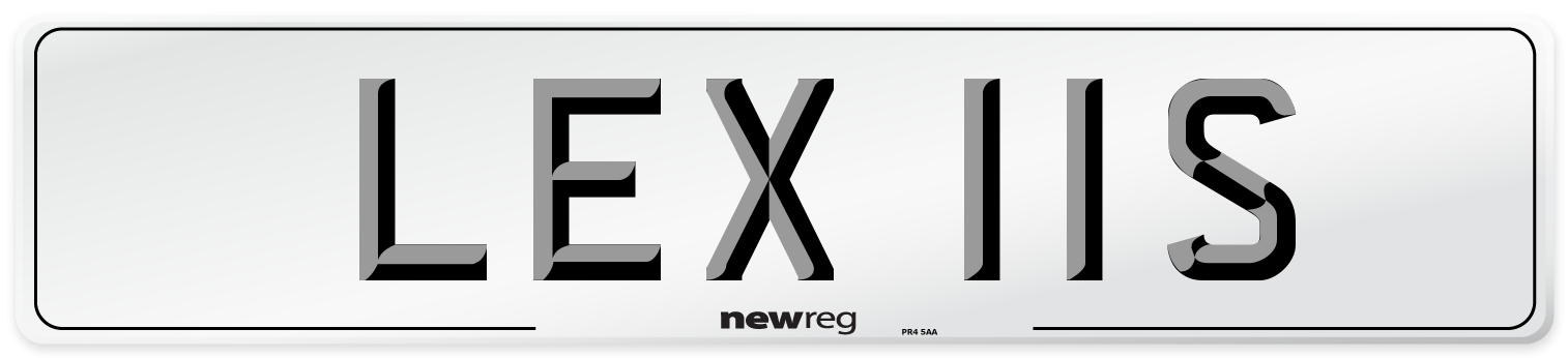 LEX 11S Number Plate from New Reg